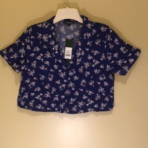 Vintage style button up crop top